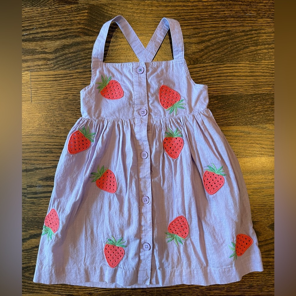 Strawberry Mini Boden Embroidered Dress
